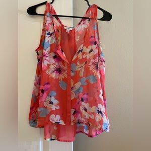 Neon Pink Floral Blouse